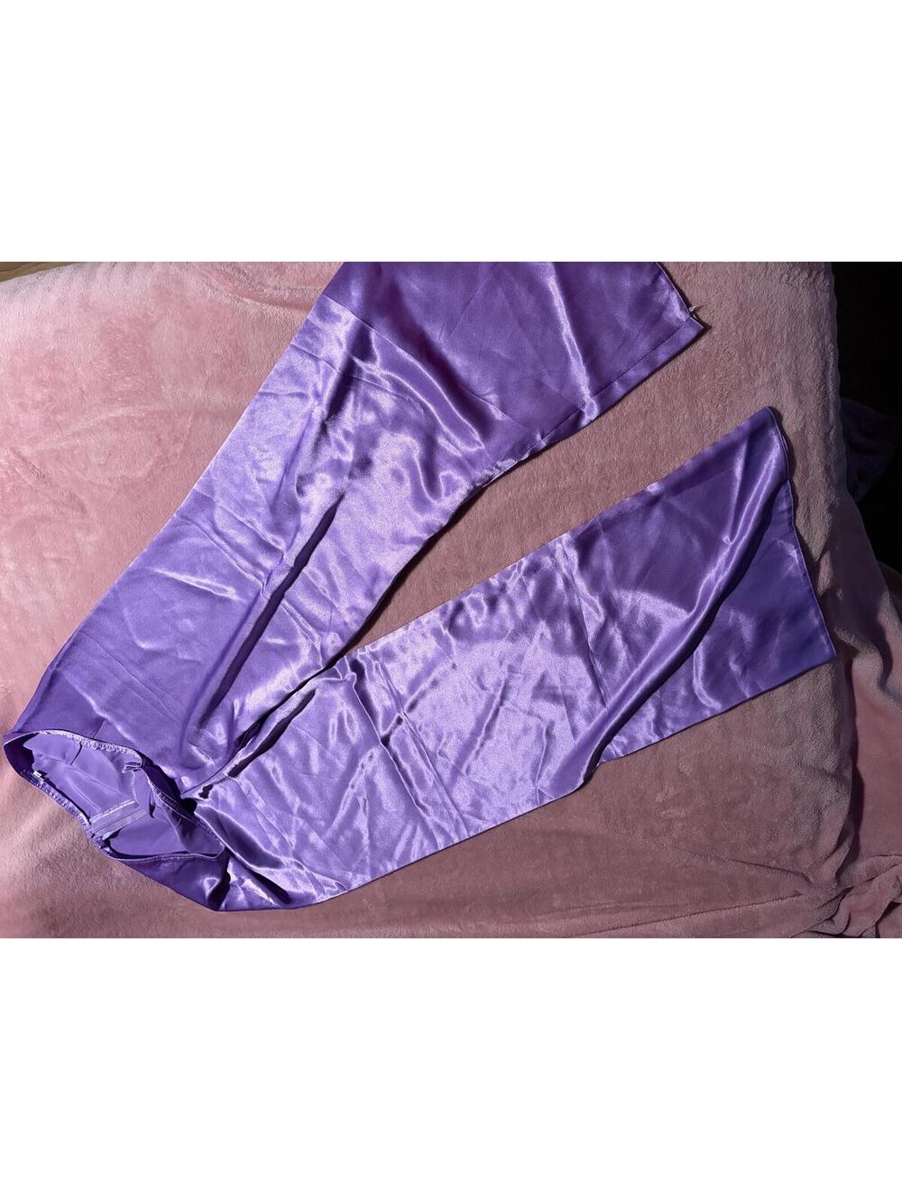 Purple Satin-Like Leggings Size M